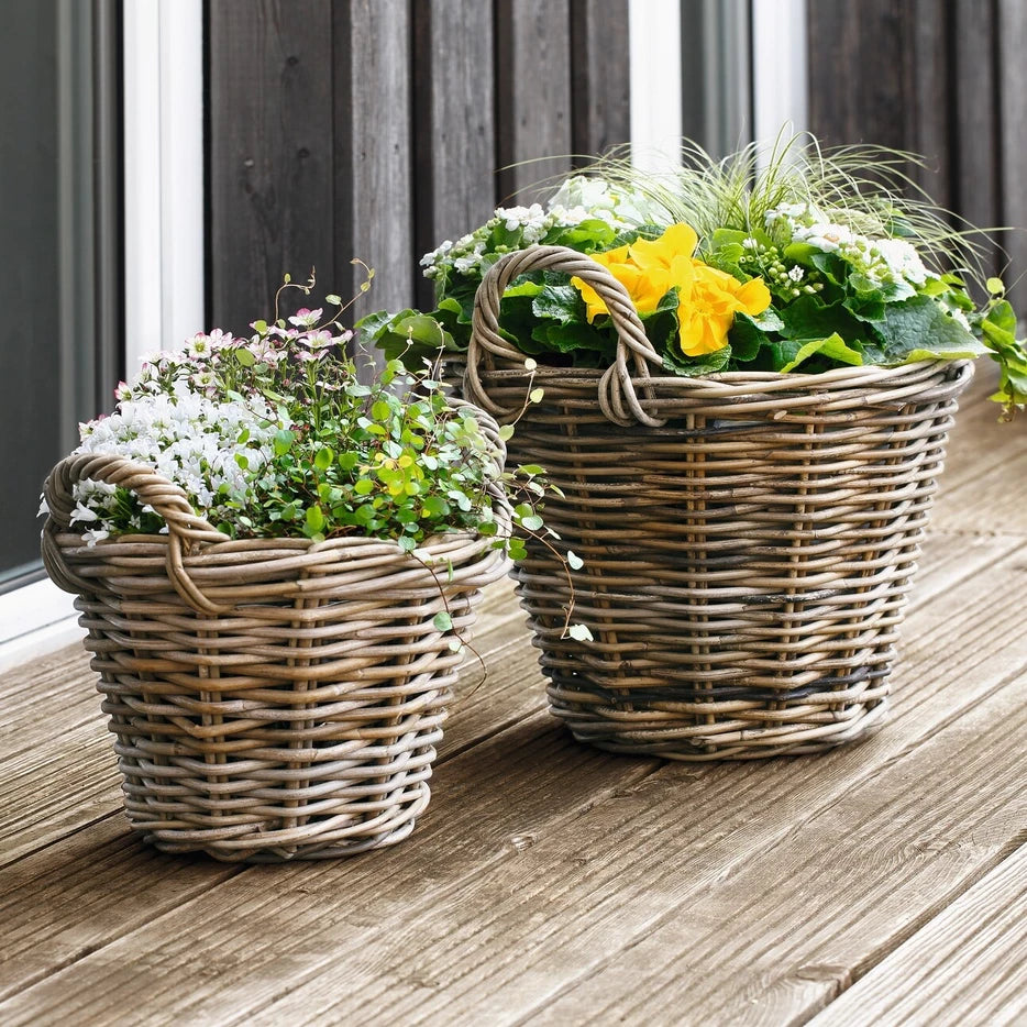 Rattan-Pflanzkorb, ca. Ø 30 x 23 cm (klein)