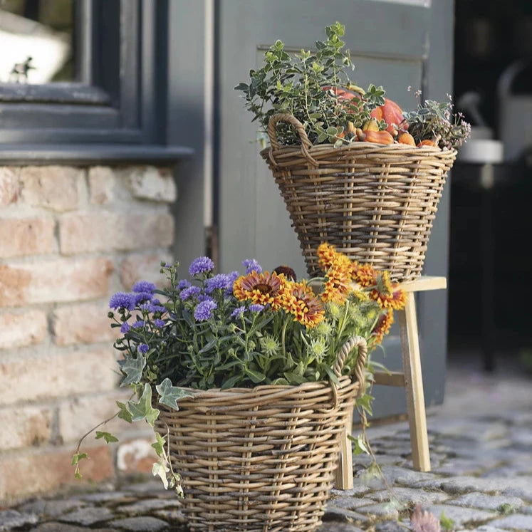 Pflanzkorb mit Henkel, Maße	Ø 35 x 25 cm