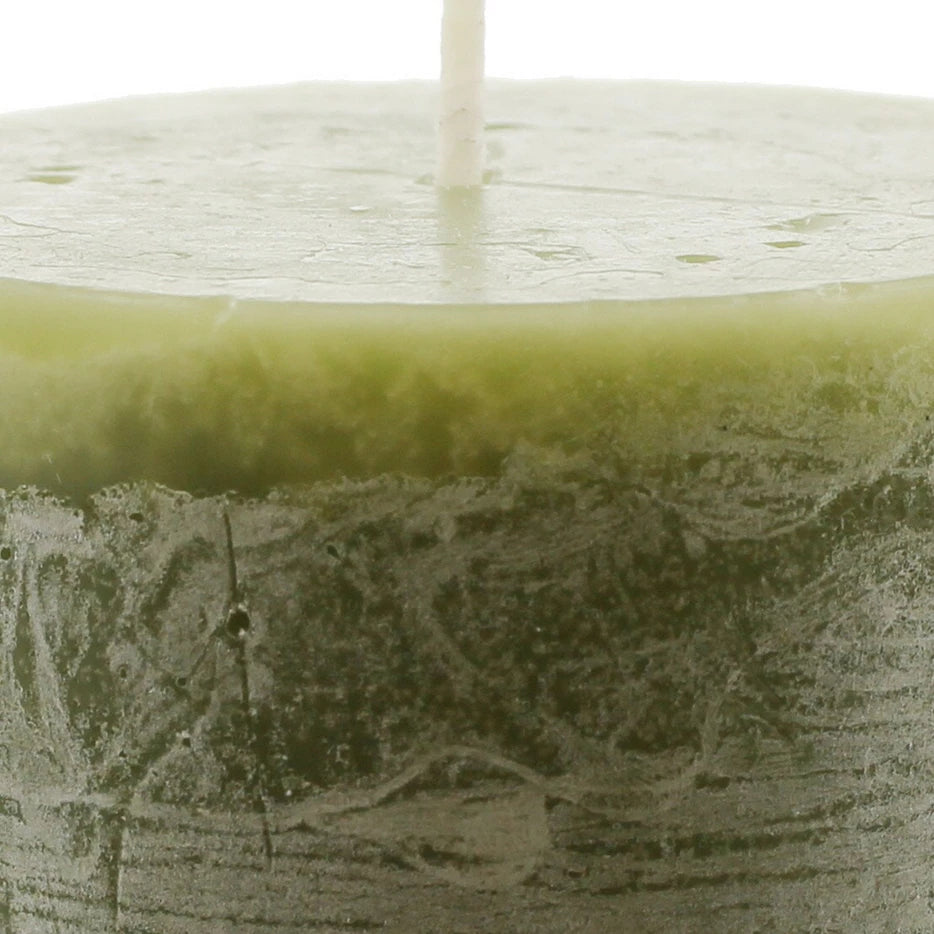 Kerze Rustic grün 6x12cm im 4er Set