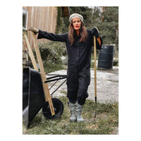 Schubkarre Mattschwarz mit Esche-Holzgriffen