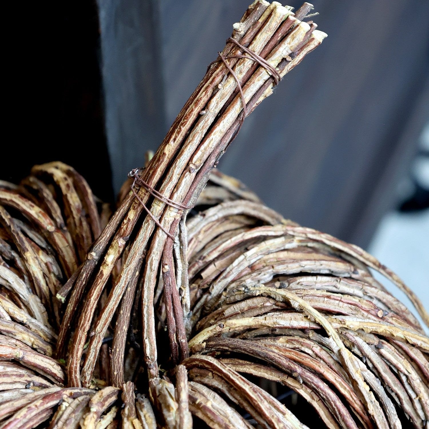 Kürbis aus Rattan H28/D30 cm klein