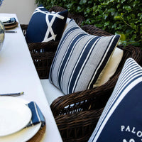 Leinen Capri Streifen Marine 55x55 cm