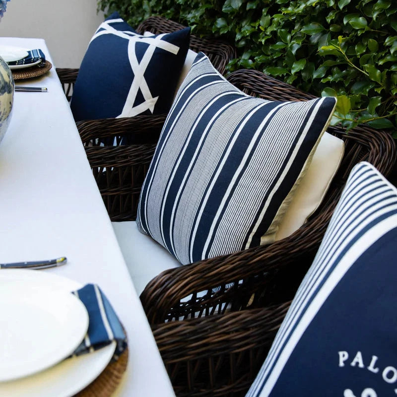 Leinen Capri Streifen Marine 55x55 cm