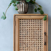 Schüsselschrank mit Tür geflochten H39/L27/B7,5 cm