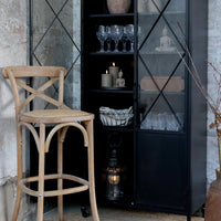 Barstuhl mit handegefertigtem Geflechtsitz