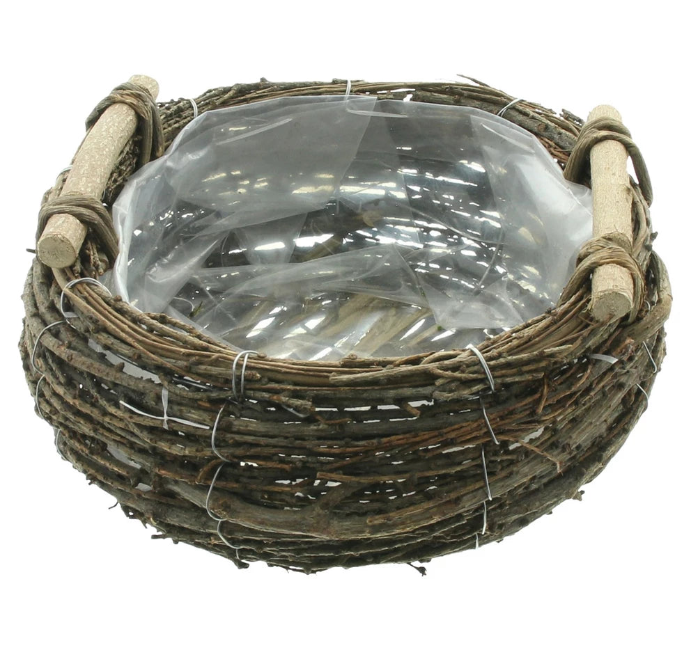 Pflanzkorb aus Birkenreisig ca. Ø 30 x 12 cm