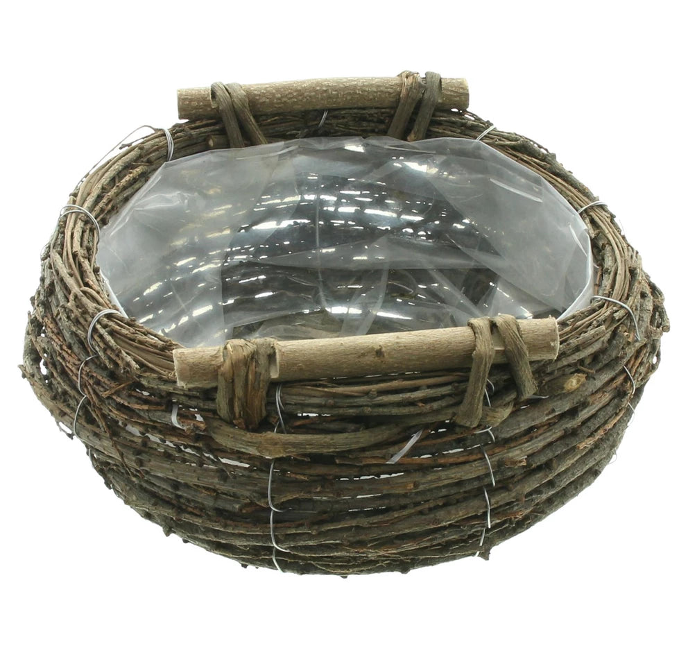 Pflanzkorb aus Birkenreisig ca. Ø 30 x 12 cm