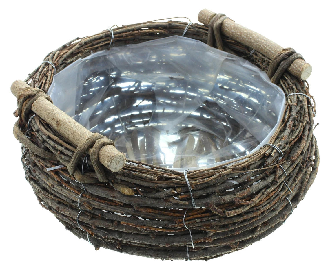Pflanzkorb aus Birkenreisig ca. Ø 30 x 12 cm