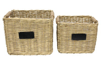 Pflanzkorb eckig aus Weiden im Set 2 Stück