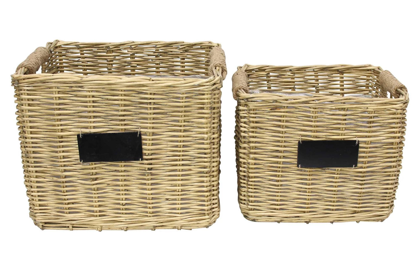 Pflanzkorb eckig aus Weiden im Set 2 Stück