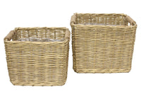 Pflanzkorb eckig aus Weiden im Set 2 Stück