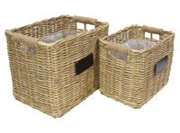 Pflanzkorb eckig aus Weiden im Set 2 Stück