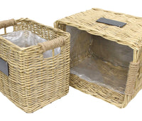 Pflanzkorb eckig aus Weiden im Set 2 Stück