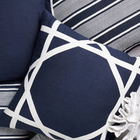 Leinen Capri Streifen Marine 55x55 cm