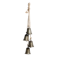 Glocken am Hanfseil  L54/B8 cm aus antique messing