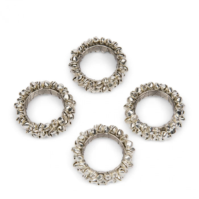 Serviettenringe 4 Stück im Set silberfarben