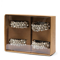 Serviettenringe 4 Stück im Set silberfarben