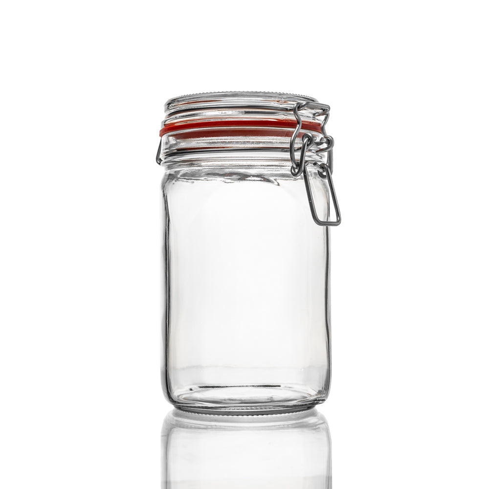 Drahtbügel-Vorratsglas mit Deckel und Dichtung , in verschiedenen Größen, 3-teiliges Set