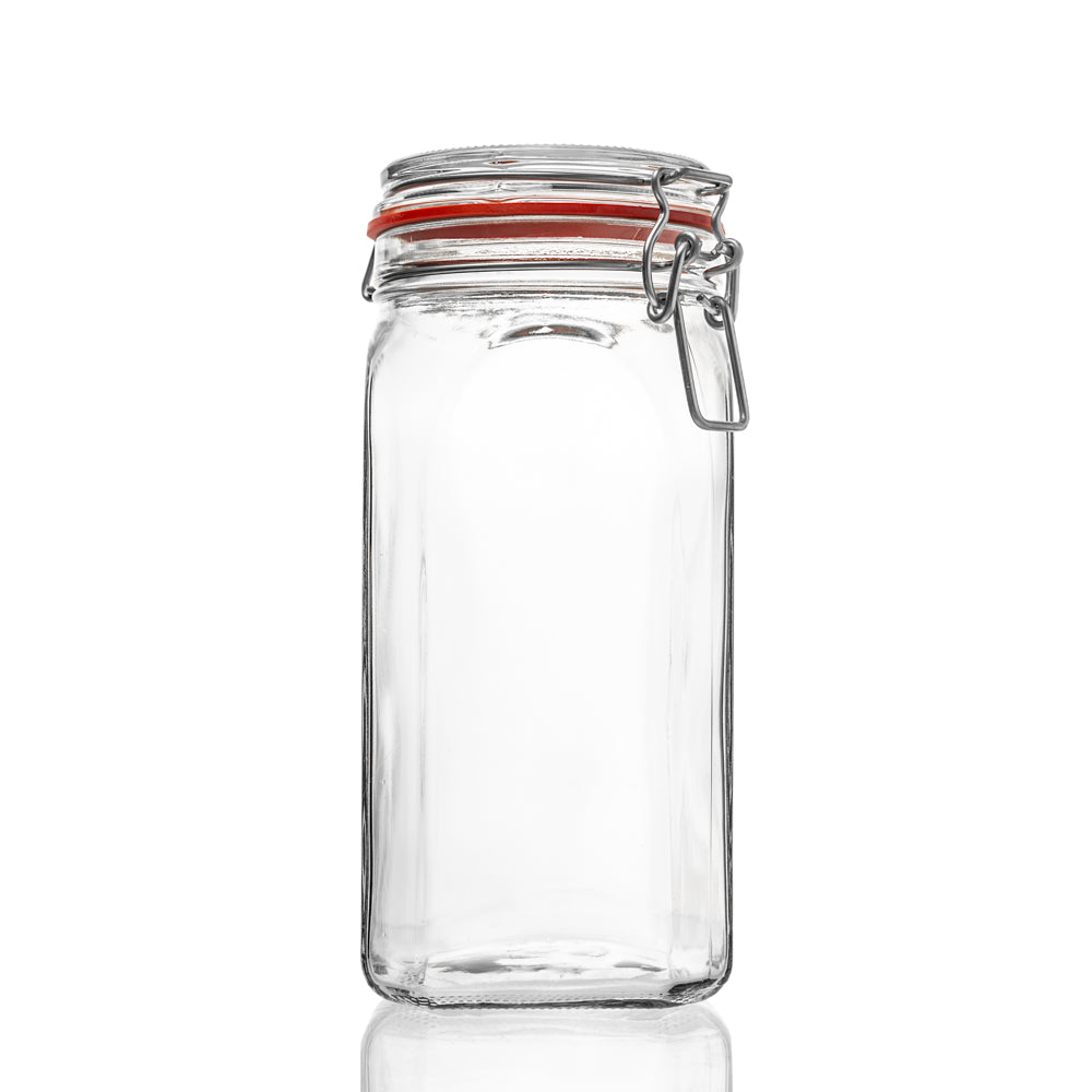 Drahtbügel-Vorratsglas mit Deckel und Dichtung , in verschiedenen Größen, 3-teiliges Set