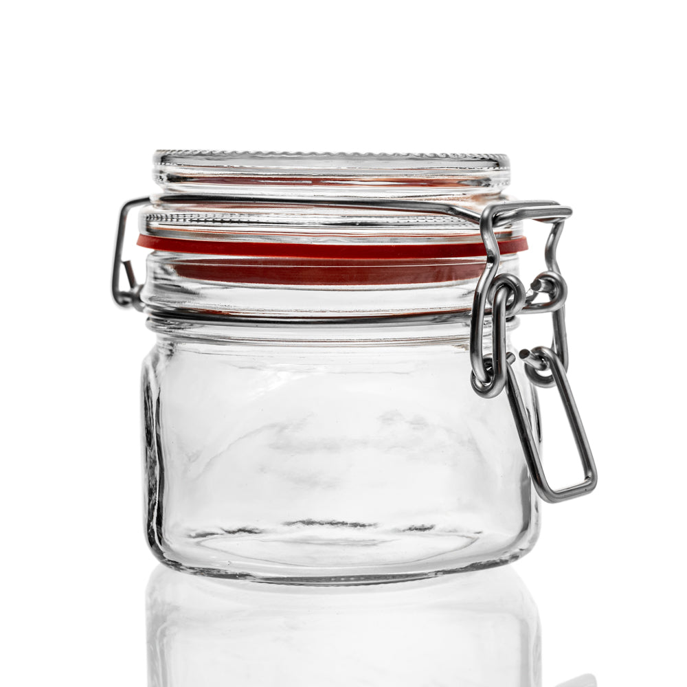 Drahtbügel-Vorratsglas mit Deckel und Dichtung , in verschiedenen Größen, 6-teiliges Set