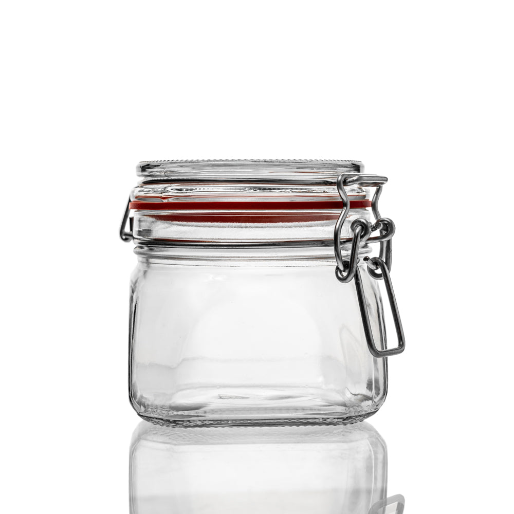 Drahtbügel-Vorratsglas mit Deckel und Dichtung , in verschiedenen Größen, 6-teiliges Set