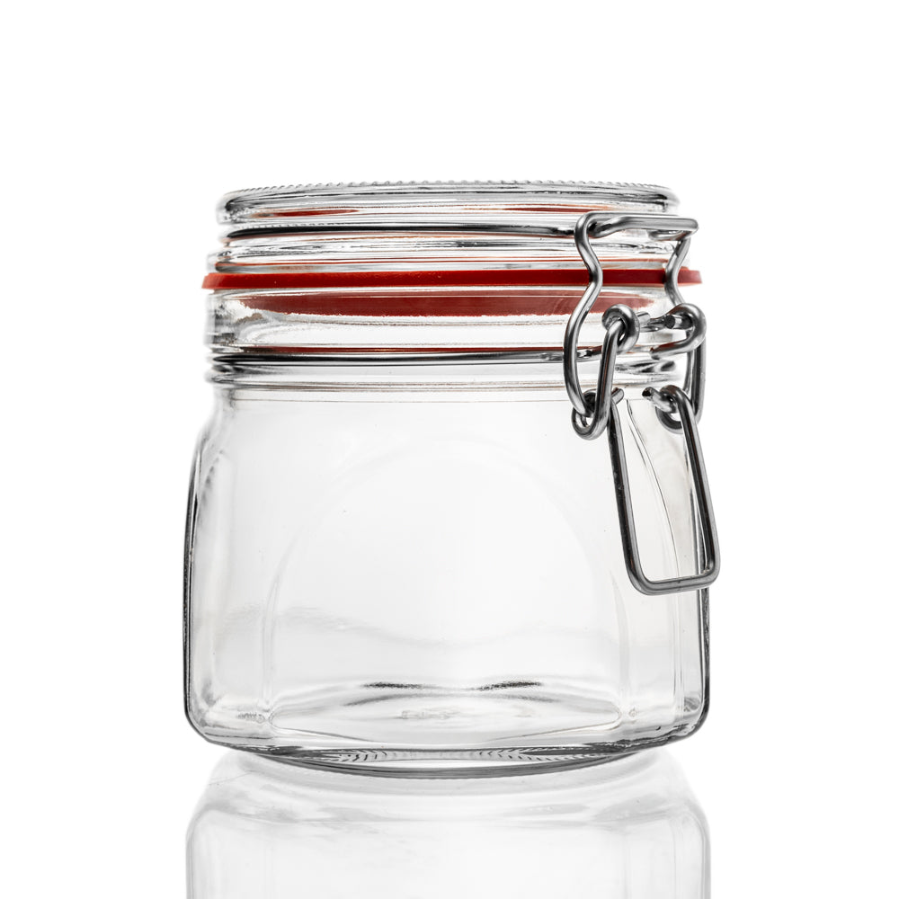 Drahtbügel-Vorratsglas mit Deckel und Dichtung , in verschiedenen Größen, 6-teiliges Set