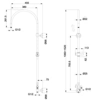 Duschsystem Aufputz Bronze Retro
