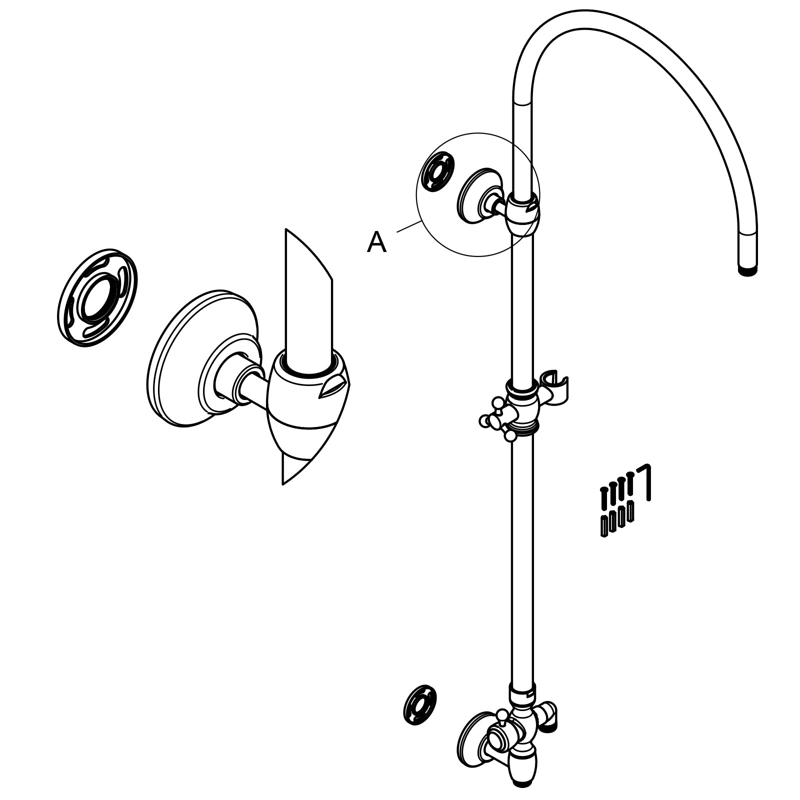 Duschsystem Aufputz Bronze Retro