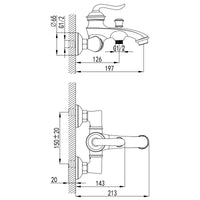 Wannenarmatur Bronze Retro