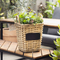 Pflanzkorb eckig aus Weide 27x27x30cm