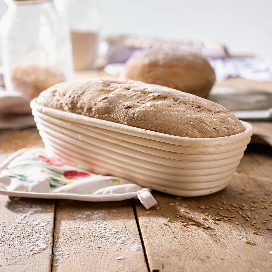 Gärkorb aus Peddigrohr oval 30 x 12 x 6 cm, für Brote von 700 g - 1.500 g