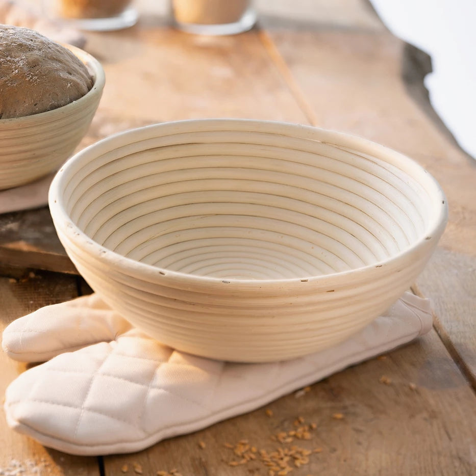 Gärkorb aus Peddigrohr,  groß Ø 24 x 7 cm, für Brote von 1.500 g - 2.500 g