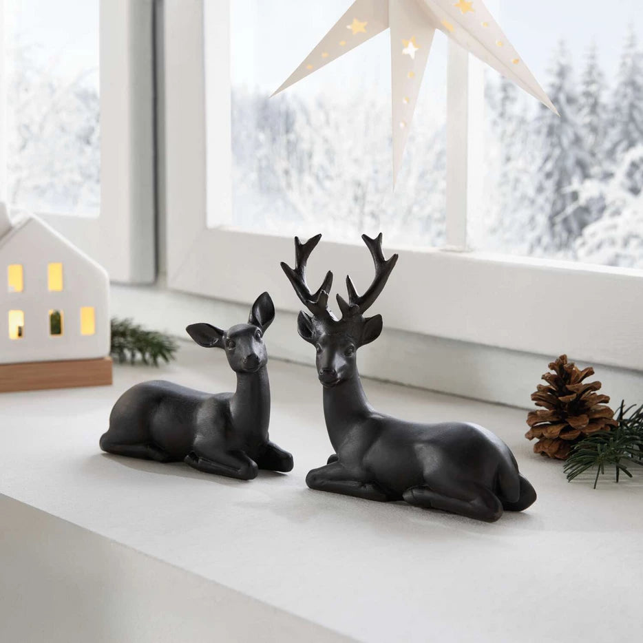 Dekoratives Hirschpaar in schwarz