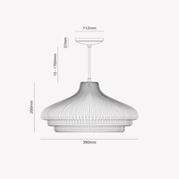 Corston Brookfield große hängende Deckenleuchte geriffeltes Glas - Antikes Messing