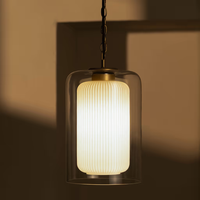 Corston Windsor hängende Medium-Deckenleuchte Opalglas - Antikes Messing