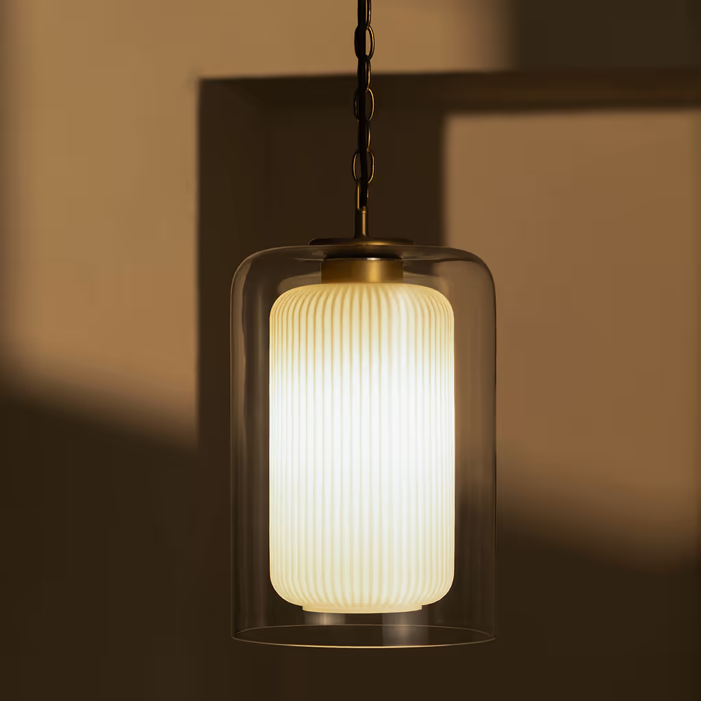 Corston Windsor hängende Medium-Deckenleuchte Opalglas - Antikes Messing