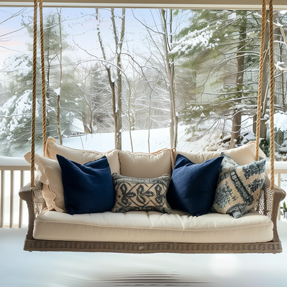 Porch Swing aus natürlichen Materialien