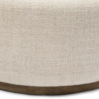 Detailansicht des hochwertigen Tweed-Stoffs des multifunktionalen Couchtisch Hockers.