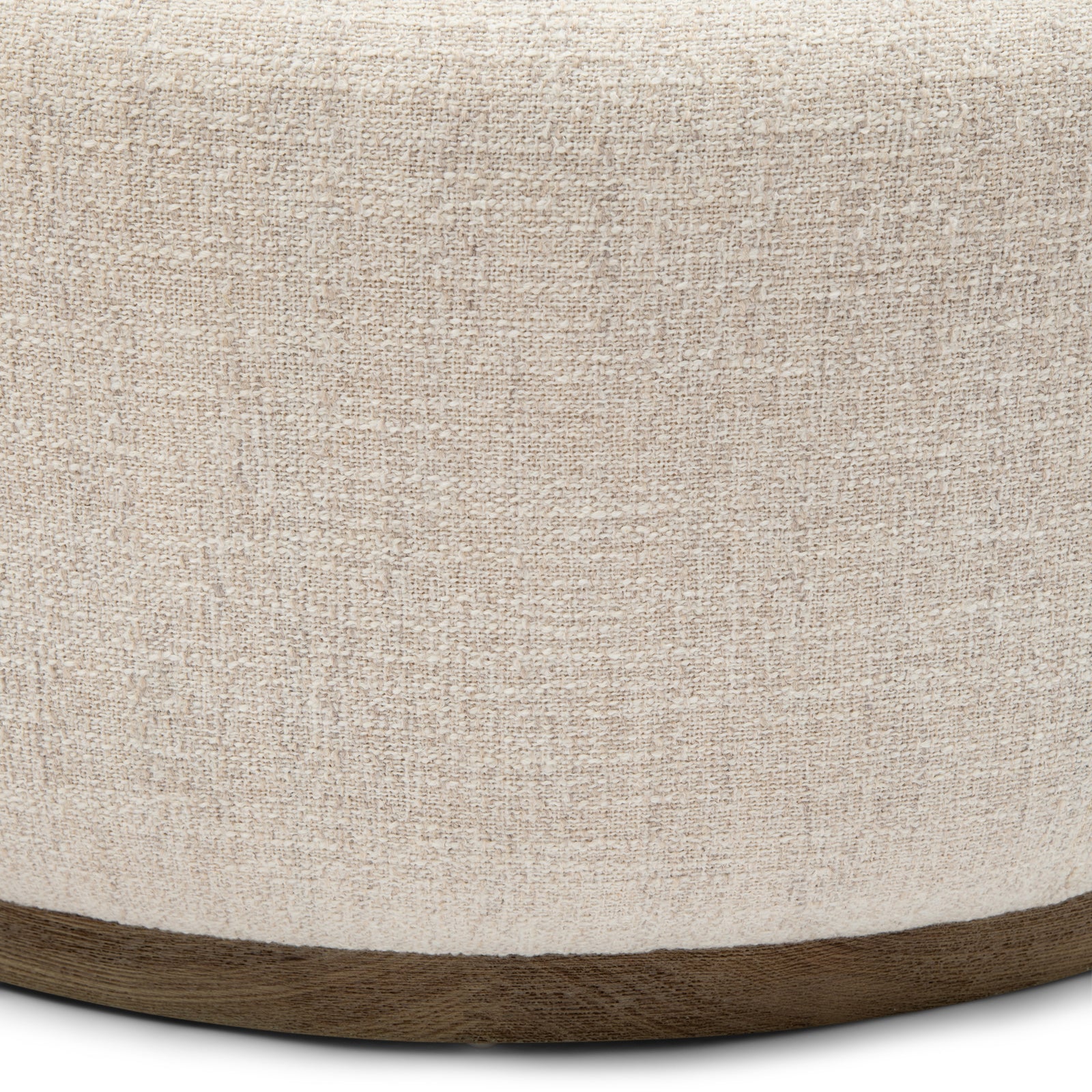 Detailansicht des hochwertigen Tweed-Stoffs des multifunktionalen Couchtisch Hockers.