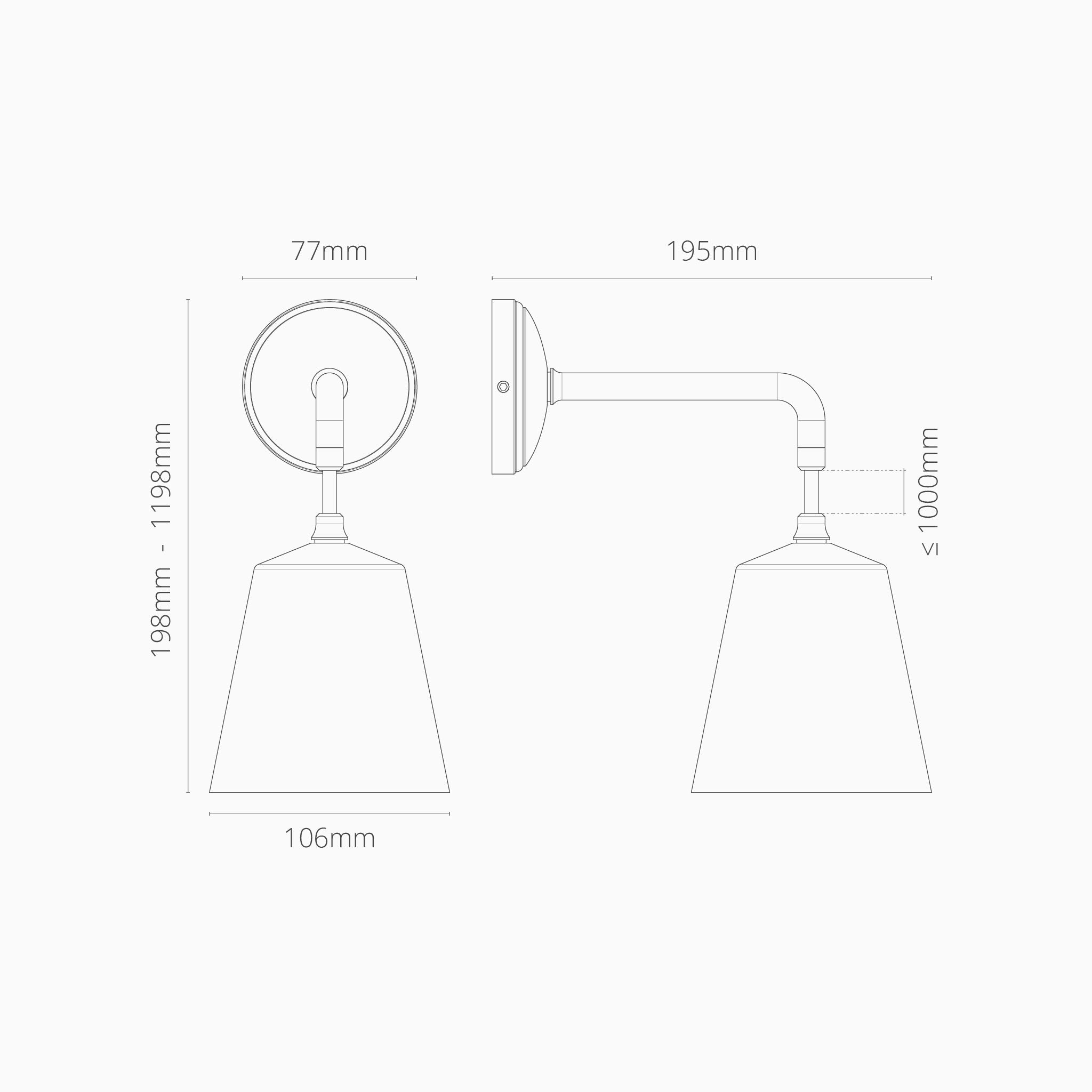 Richmond kleine hängende Wandleuchte feines Porzellan – Antikes Messing