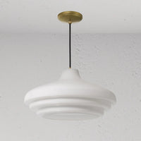 Corston Brookfield große hängende Deckenleuchte Opalglas - Antikes Messing