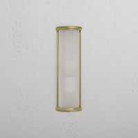 Corston Bank Wandleuchte aus Rillenglas - Antikes Messing