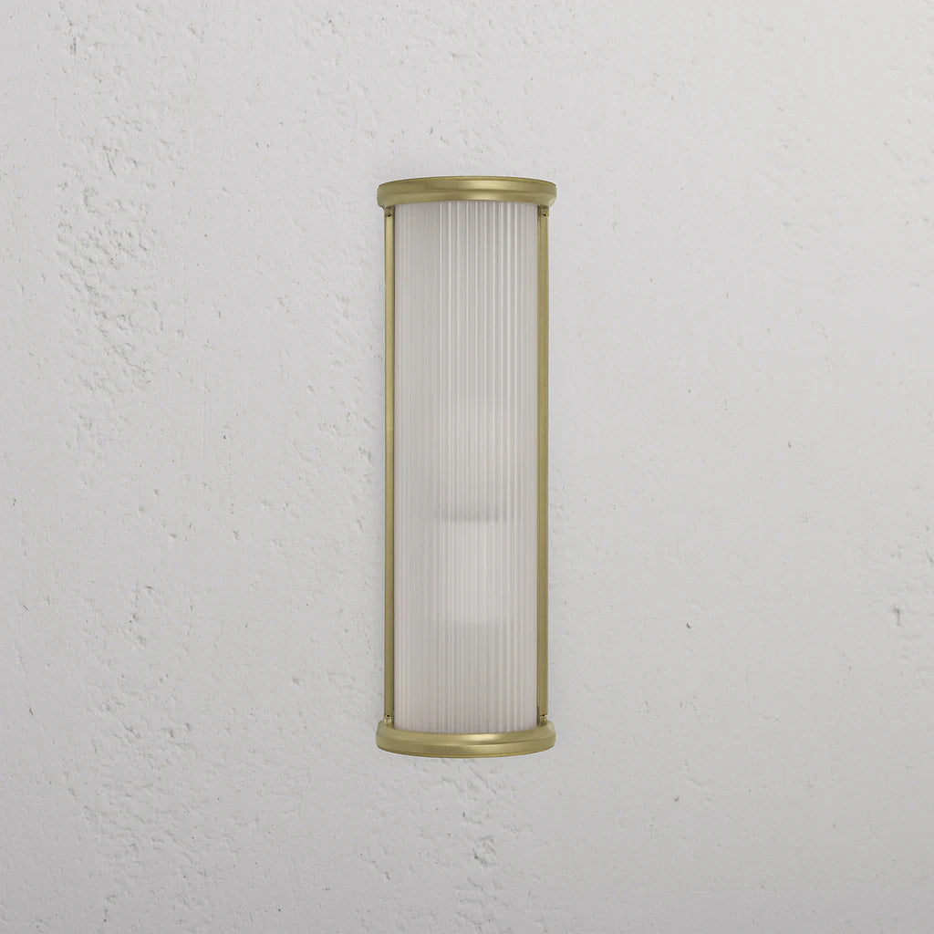 Corston Bank Wandleuchte aus Rillenglas - Antikes Messing