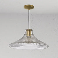Corston Hammersmith große hängende Deckenleuchte geriffeltes Glas - Antikes Messing