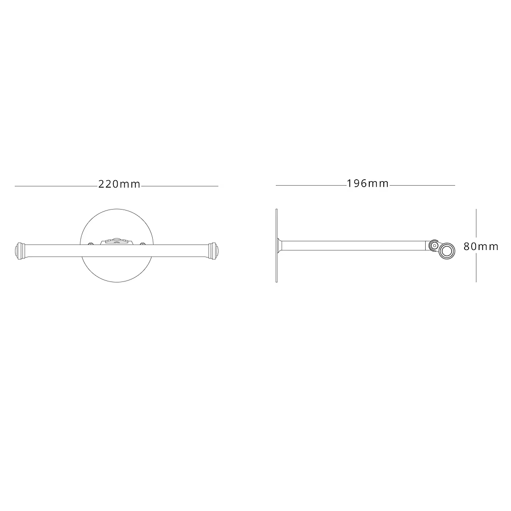 Corston-Taylor Bilderleuchte 220 mm in diesen drei Farben: Antikes Messing-Bronze-Poliertes Nickel