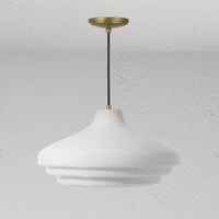 Corston Brookfield große hängende Deckenleuchte Opalglas - Antikes Messing