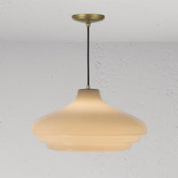 Corston Brookfield große hängende Deckenleuchte Opalglas - Antikes Messing