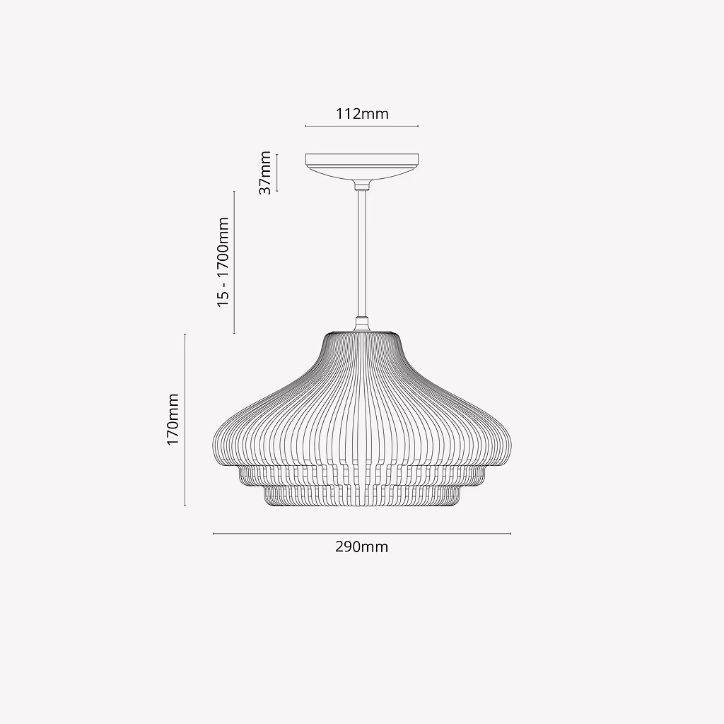 Corston Brookfield hängende Medium-Deckenleuchte geriffeltes Glas - Antikes Messing