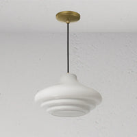 Corston Brookfield hängende Medium-Deckenleuchte Opalglas - Antikes Messing