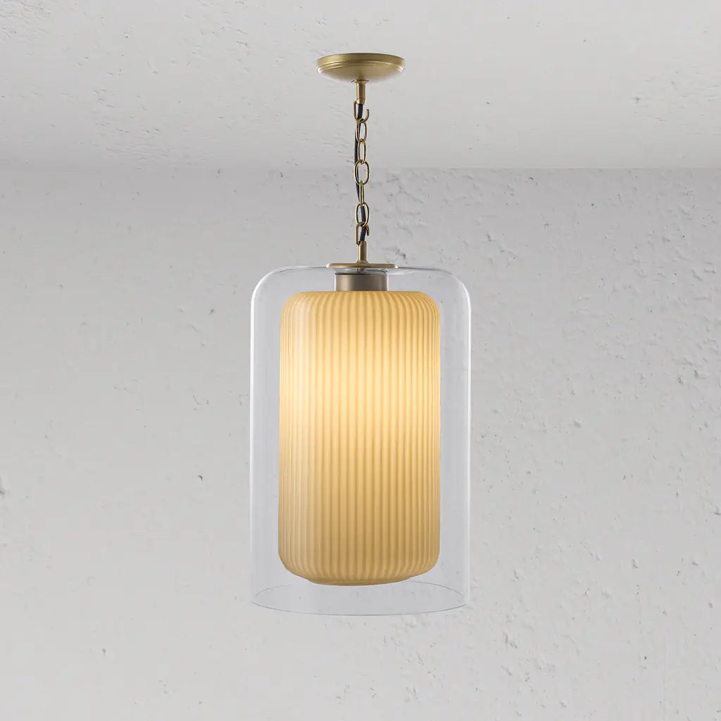 Corston Windsor große hängende Deckenleuchte Opalglas - Antikes Messing